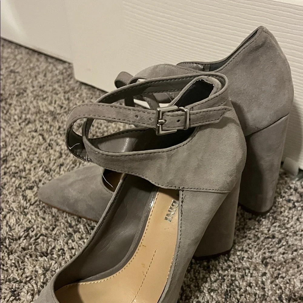 Gianni Bini Gray Suede Heels - Picture 2 of 5